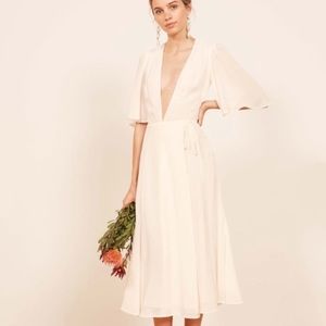 Reformation Rhodes Midi Dress in Ivory